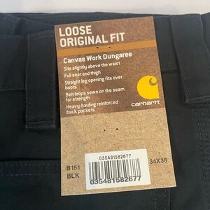 Carhartt Black Canvas Work Dungaree